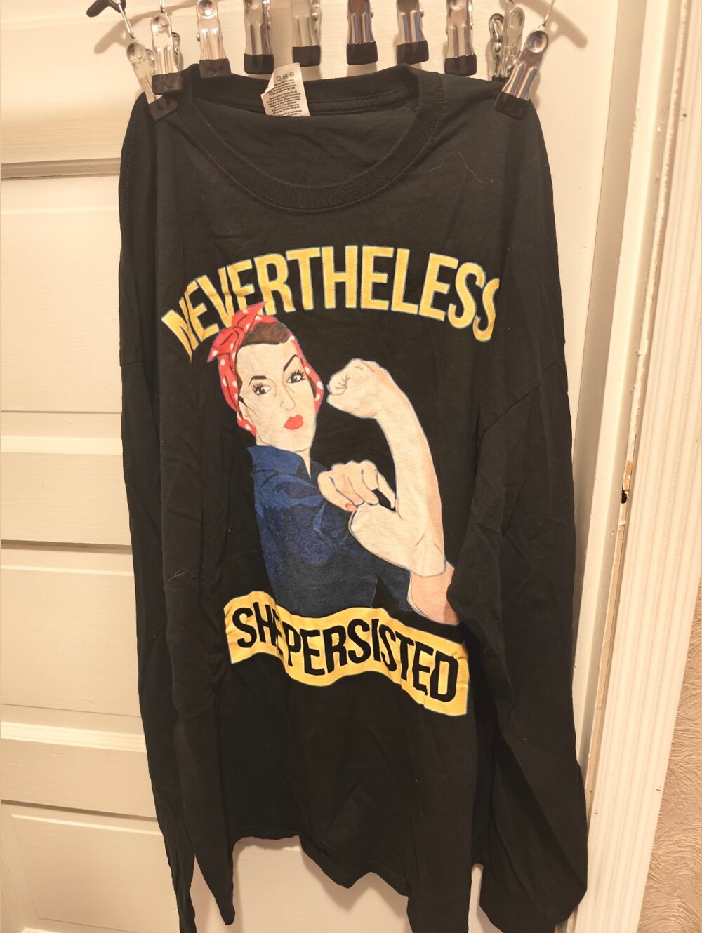 Rosie the Rivete Nevertheless She Persisted Women's Long Sleeve Shirt Size 2XL